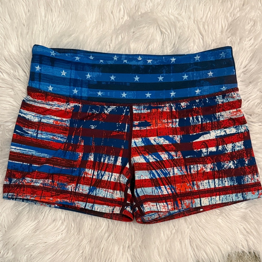 IAB Patriotic Women's No-Ride Shorts - Red, White, and Blue Size Small (6)